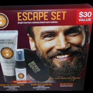 Beard Guyz Escape Set Beard 2-in-1 Wash Tame Micro-Mist Beard Oil Beard Brush